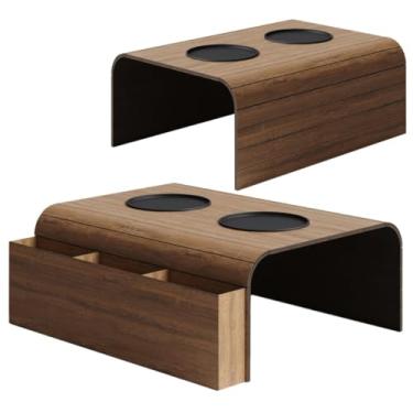 Imagem de Kit 2 Esteira Suporte Porta Controle e Copos Para Sofá (Kit 2 Esteiras Caramelo)