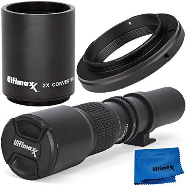 Imagem de Ultimaxx Kit de lentes multirevestidas de 500 mm/1000 mm f8 para Nikon D7500, D500, D600, D610, D700, D750, D800, D810, D850, D3100, D3200, D3300, D3400, D5100, D5200, D5300, D5500, D5600, D7000, D7100, D7200