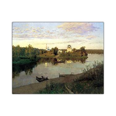 Imagem de Levitan Isaak Iliich. Sinos de Vesper. Reprodução famosa de arte de parede em tela para decoração de casa - 75 x 60 cm sem moldura