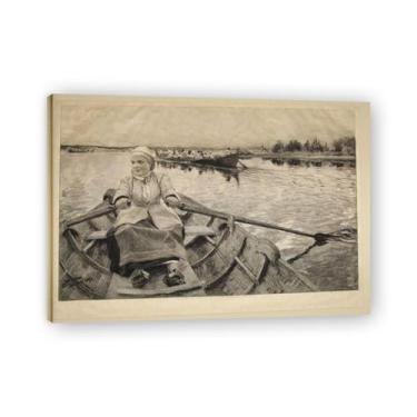 Imagem de LKXGRRSFG Impressões em tela Way to the church Anders Zorn - Arte de obra-prima sueca, decoração de parede serenidade de verão e coleção de galeria de casa 39,98 x 52 cm