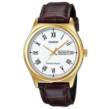 Imagem de Relógio CASIO masculino dourado couro MTP-V006GL-7BUDF