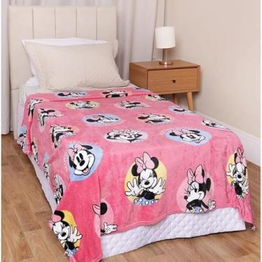 Imagem de Manta Infantil Personagem, Cobertor Solteiro em Tecido Fleece, Rosa com Estampa, 1 Pe�a