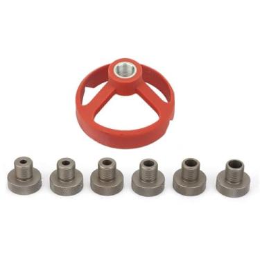 Imagem de Gabarito de guia de broca, localizador de guia de perfuração de ângulo reto Dispositivo de perfuração vertical, kit de posicionamento de perfuração de furo, 5/6/7/8/9/10 mm (vermelho)