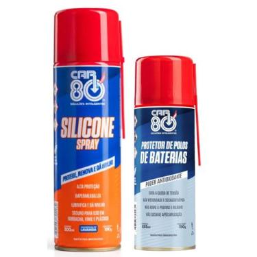 Imagem de Kit Spray Silicone E Protetor De Polo De Bateria Car80