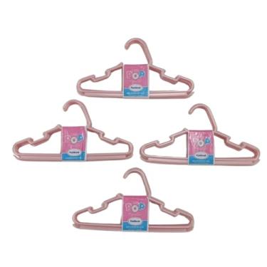 Imagem de CABIDE DE BEBÊ INFANTIL FORTE E RESISTÊNTE PLASTIBABY 10 UNIDADES (Rosa)