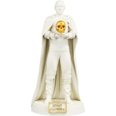 Imagem de Estátua Exu João Caveira Imagem Umbanda Candomblé (Cor Mármore Dourado)