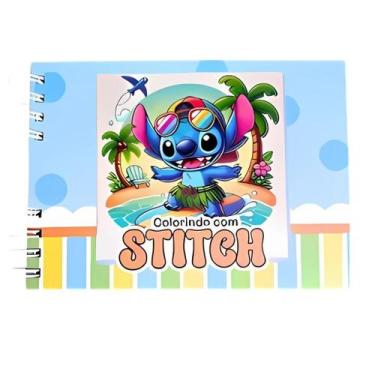 Imagem de Livro Colorir Stitch Estilo Bobbie Goods Rosa/Azul Capa Dura