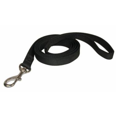 Imagem de Dean & Tyler Coleira para cães de nylon com dobra dupla Night Walk com gancho de pressão de aço inoxidável, 1,22 m x 1,9 cm, preta