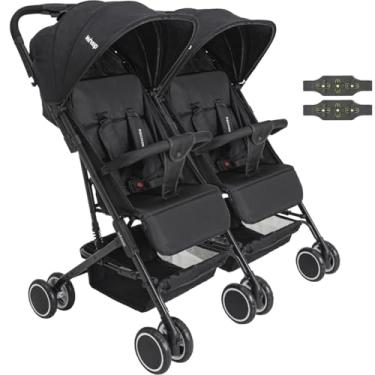 Imagem de Carrinho Kiddo para Gemeos Duplo Mascote Preto