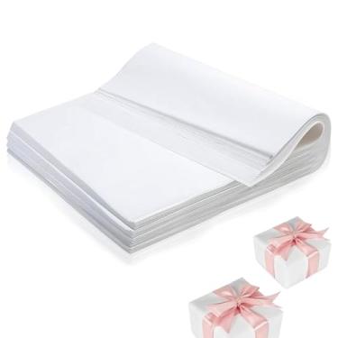 Imagem de Pacote com 200 folhas de papel kraft de 45,7 x 61 cm, papel de embrulho branco, papel de artesanato para artes, desenho, projetos de bricolage, embalagem para envio