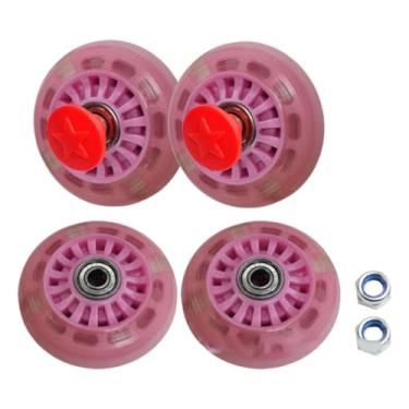 Imagem de Vaveren Roda sólida para carrinho de praia, roda de PU, fácil instalação, substituição portátil, Luz Rosa