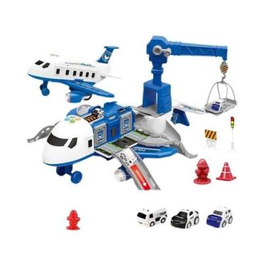 Imagem de Brinquedo De Avião Infantil De Grande Porte Com Carro De Brinquedo, De