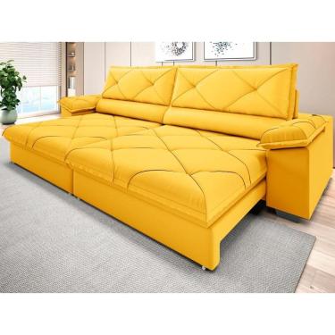 Imagem de Sofá com Carregador USB e Molas no Assento Retrátil Reclinável Maestro 2,50m Velosuede - NETSOFAS