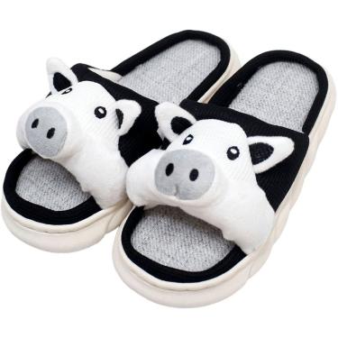 Imagem de Pantufas Sapatos Chinelo De Inverno Porquinho Pelúcia Macio