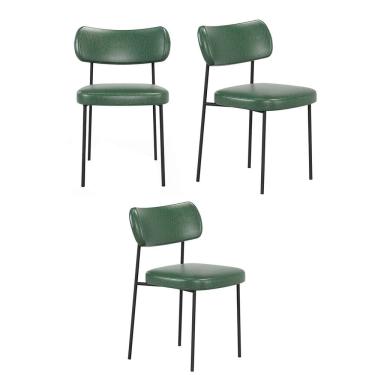 Imagem de Kit 3 Cadeiras Mila Para Sala Jantar Gourmet em Aço-Couríssimo-EdeCasaMoveis