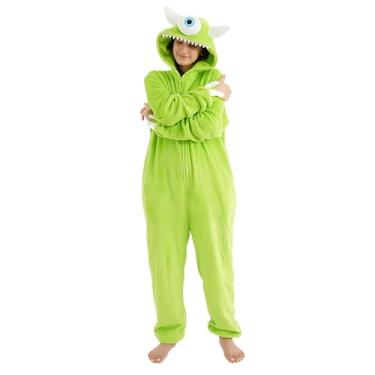 Imagem de ressber Unisex Adult Onesie Pajamas Animal One Piece Halloween Costume Christmas Sleepwear Jumpsuit (Mike Wazowski, X-Large)