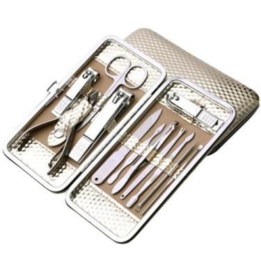 Imagem de Conjunto profissional de manicure - Kit de pedicure em aço inoxidável com alicate e cortador para paroníquia | Ferramentas para cuidados com as unhas em casa e salão, M
