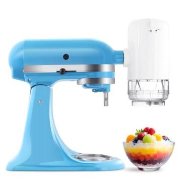 Imagem de Acessório de barbear para batedeira KitchenAid, máquina de gelo raspado para KitchenAid com 8 moldes de gelo, máquina de cone de neve com lâminas grossas e finas