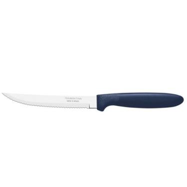 Imagem de Kit 3 Faca Churrasco Tramontina Ipanema Inox Azul 5"