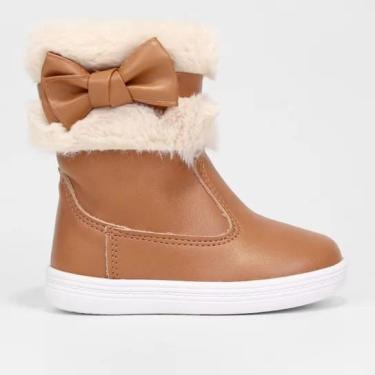 Imagem de Bota Molekinha Menina Camel/Branco Off Ref:2127.216