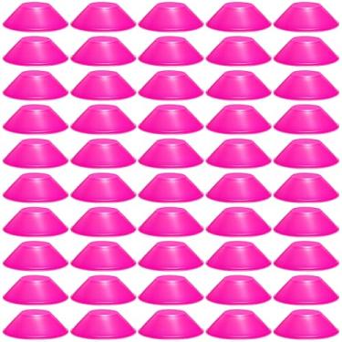 Imagem de wlilupah 50 peças mini cones de futebol para esportes agilidade disco cones treinamento de futebol para exercícios de agilidade esportes futebol basquete futebol basquete brocas (rosa vermelha)