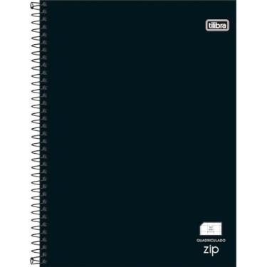 Imagem de Tilibra - Caderno Quadriculado 7x7 mm Espiral Capa Dura Universitário Zip Preto 48 Folhas