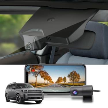 Imagem de Fitcamx Frontal 2K+Traseira 1080P Dash Cam Adequado para Hyundai Santa Fe 2024 2025 (P6000) SE SEL Limited Calligraphy, OEM Estilo, Dual HD Vídeo, WiFi, Loop Gravação, G-Sensor, Plug&Play, 64GB Cartão