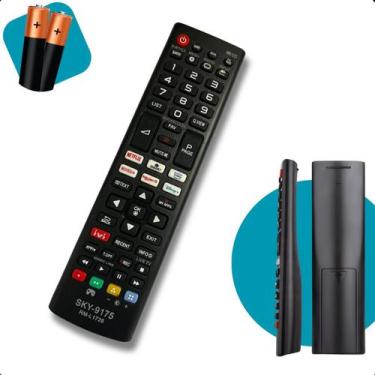 Imagem de Controle Remoto Universal Para TV Smart TV 4K  Kit Pilhas com 2 Unidad