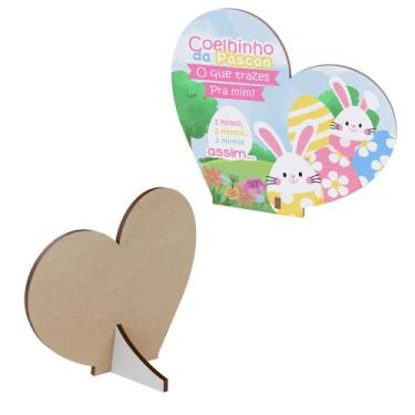 Imagem de Kit 15 Lembrancinhas Pascoa MDF Coracao Modelado - DK Decor, COELHINHO