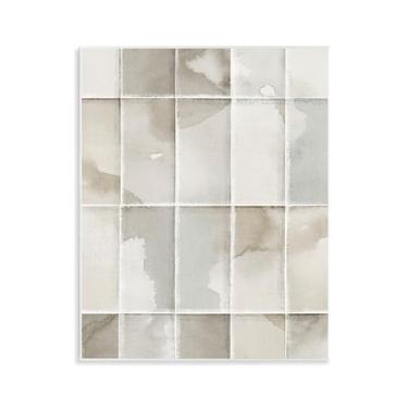 Imagem de Stupell Industries Design de arte de placa de parede geométrica do despertar neutro por Emma Peal, 35,5 x 28,5 cm