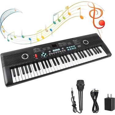 Imagem de Teclado de piano de 61 teclas, piano digital eletrônico com alto-falante embutido, teclado portátil para iniciantes