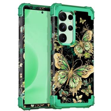 Imagem de Casetego Capa para Galaxy S24 Ultra 5G, brilha no escuro, três camadas, resistente, à prova de choque, proteção total, PC rígido e resistente, capa amortecedora de TPU macio para Samsung Galaxy S24