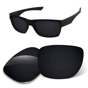 Imagem de Lentes de substituição de 1,6 mm compatíveis com óculos de sol Oakley TwoFace OO9189, antiarranhões e resistentes a impactos (preto escuro)