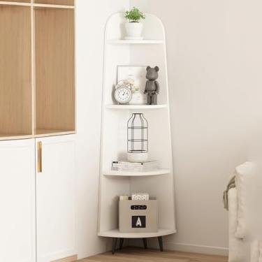 Imagem de Estante De Chão Prateleira De Armazenamento De Canto 4 Camadas 170 Cm De Altura Triângulo Canto Prateleira De Flores Prateleiras De Canto Em Pé Para Organizar Itens De, Nero, One Size