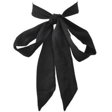 Imagem de SOFPLATE 2 peças fitas pretas de gravata borboleta de 142 cm, gravata borboleta ajustável, de chiffon, dobrável, acessório para uniformes escolares, cosplay, festa de casamento, formatura, camiseta