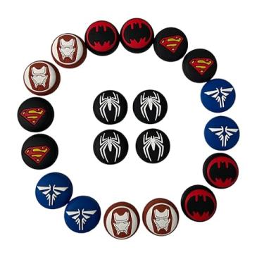 Imagem de Kit 4 Grip (2 Pares) Heróis Protetor Analógico Silicone Controle Joystick Polegar Compatível Com PS4 PS5 Xbox Nintedo Switch Desempenho (Spiderman)
