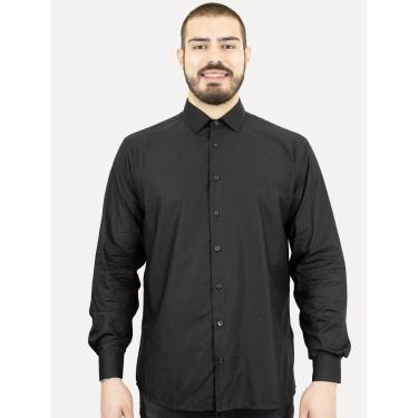 Imagem de Camisa Dudalina Masculina Comfort Superfine Cotton Dark Logo Lisa Preta-Masculino
