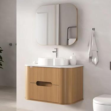 Imagem de Gabinete de Banheiro 80cm e Espelheira 70cm C/Cuba Suspenso