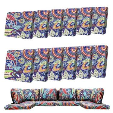 Imagem de HYuMCCyhT Capas de almofada elásticas para área externa, substituição de capas de sofá ao ar livre, para capas de almofada de móveis de pátio, protetor de móveis reutilizável lavável (12, rococó)