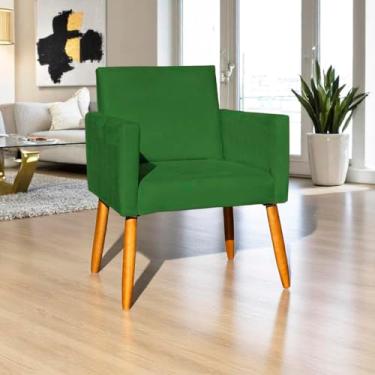 Imagem de Poltrona Decorativa Para Sala Nina Cadeira Reforçada Para Recepção Manicure Sala De Espera Escritório Consultório - (Verde)