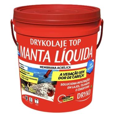 Imagem de Manta Líquida Acrílica Impermeabilizante 4 KG DRYKOLAJE TOP DRYKO