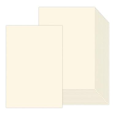 Imagem de Cartolina creme de 33 x 48 cm, 100 folhas, cartolina grossa Goefun marfim 36 kg, papel premium pesado para impressoras a jato de tinta ou laser, fotos, pôster, menu, desenho e faça você mesmo