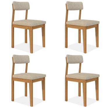 Imagem de Conjunto Com 4 Cadeiras Estofadas Utah Cinamomo/s.bege - M.a