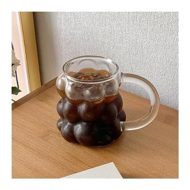 Imagem de hezhuhe2258 Caneca de café de vidro resistente ao calor, copo de leite, copos de bebida, copo de café da manhã, copo de água, utensílios de bebida, caneca de café (copo com alça)