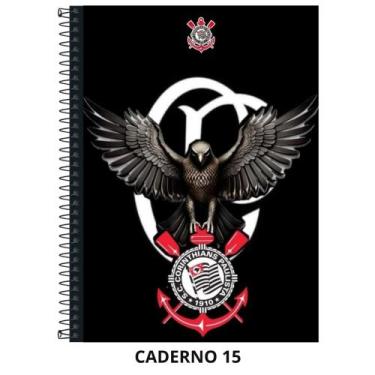Imagem de Caderno corinthians capa dura - 1 matéria - 80 folhas - grande - Janda