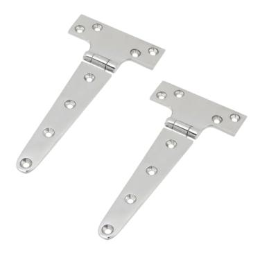 Imagem de Pastlla 2 peças de dobradiças em T de aço inoxidável 316 de grau marítimo, dobradiças marítimas de 20 cm, dobradiça de escotilha de barco, dobradiça de porta de gabinete de fundição para navios, casa