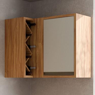 Imagem de Armário Aéreo Cozinha de Canto Tempranillo 1 Porta 100% Mdf Amêndoa/Off White - Rio Doce