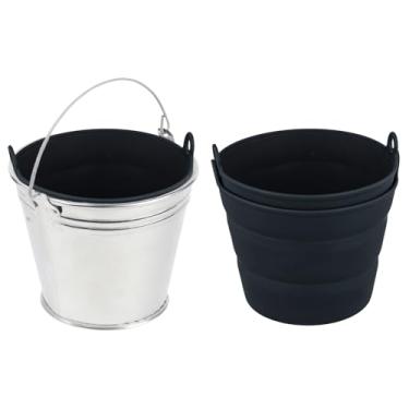 Imagem de Forro de balde de graxa de silicone de 2 peças para Traeger, forros de balde reutilizáveis com tampa de calha de graxa, acessórios para churrasqueira Pit Boss Pellet Grill Traeger Pro Series Ironwood