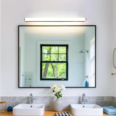 Imagem de GZZBMY LED Candeeiro de casa de banho para espelho moderno alumínio apliques de parede interior impermeável iluminação de parede para toucador sala de estar quarto cabeceira armário (luz preta neutro