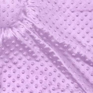 Imagem de Homiest Tecido de bolinhas Minky Dot por jarda, 1,5 m x 152 cm de largura, cor roxa clara, tecido macio para cobertor de bebê, capas de travesseiro, confecção de roupas, cachecol, gorro, costura
